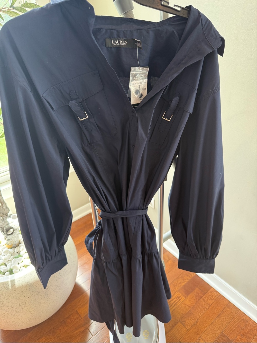 Lauren Ralph Lauren Buckle-Trim Cotton-Blend Shirtdress - Short Dresses - Picture 2 of 7